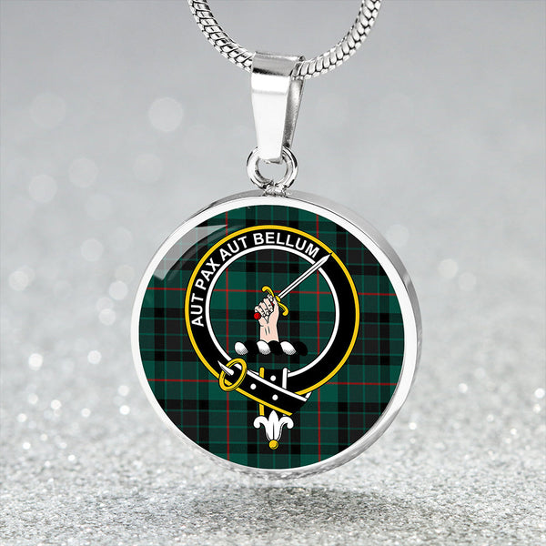 Gunn #2 Modern Clan Badge Tartan Classic Circle Necklace