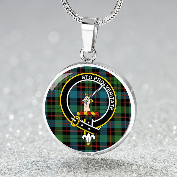 Guthrie Ancient Clan Badge Tartan Classic Circle Necklace