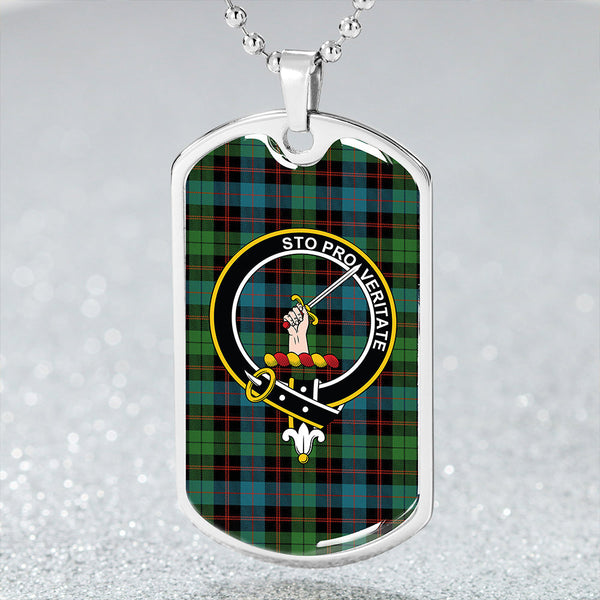 Guthrie Ancient Clan Badge Classic Tartan Dog Tag Necklace