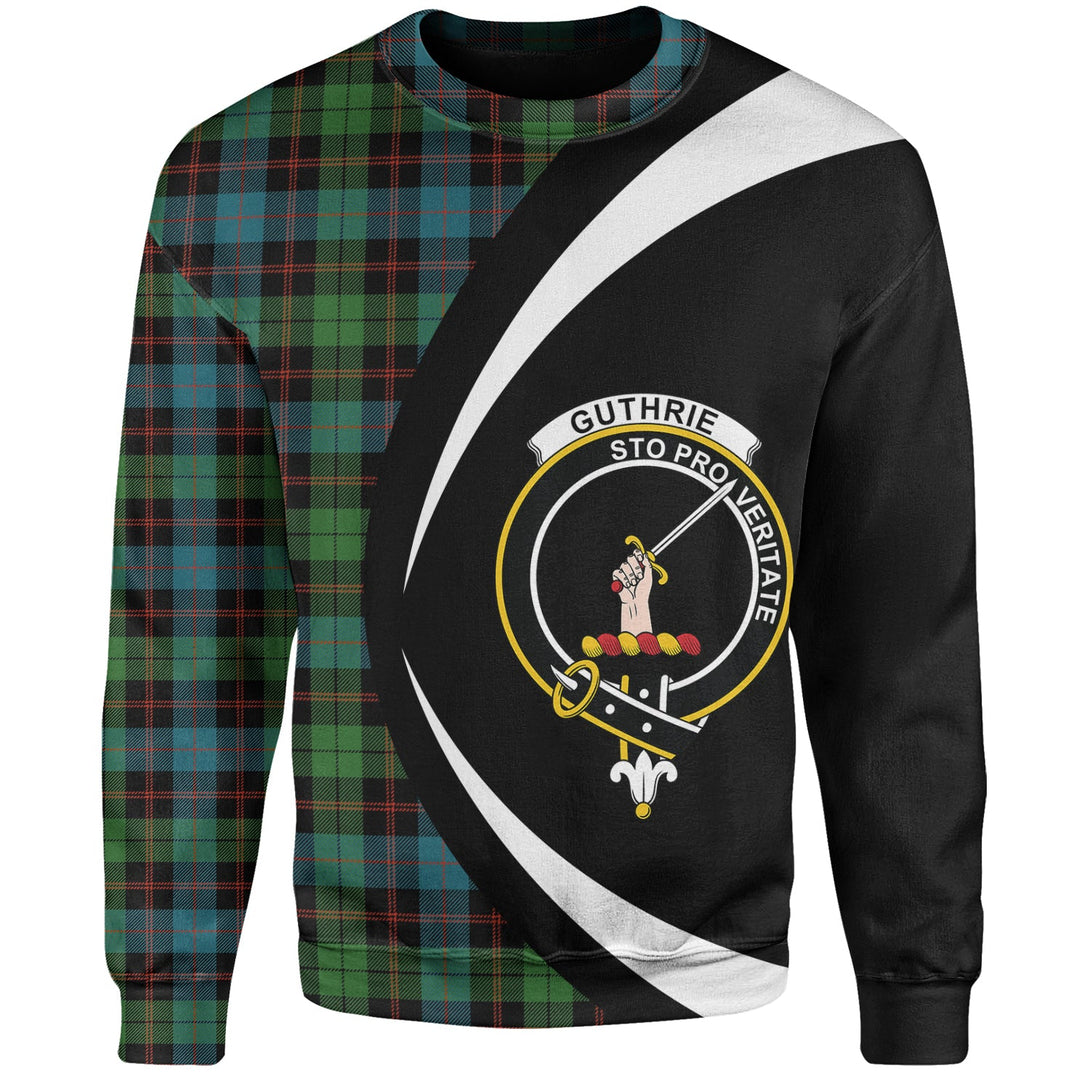 Guthrie Ancient Clan Badge Tartan Sweatshirt Circle Style Personalized