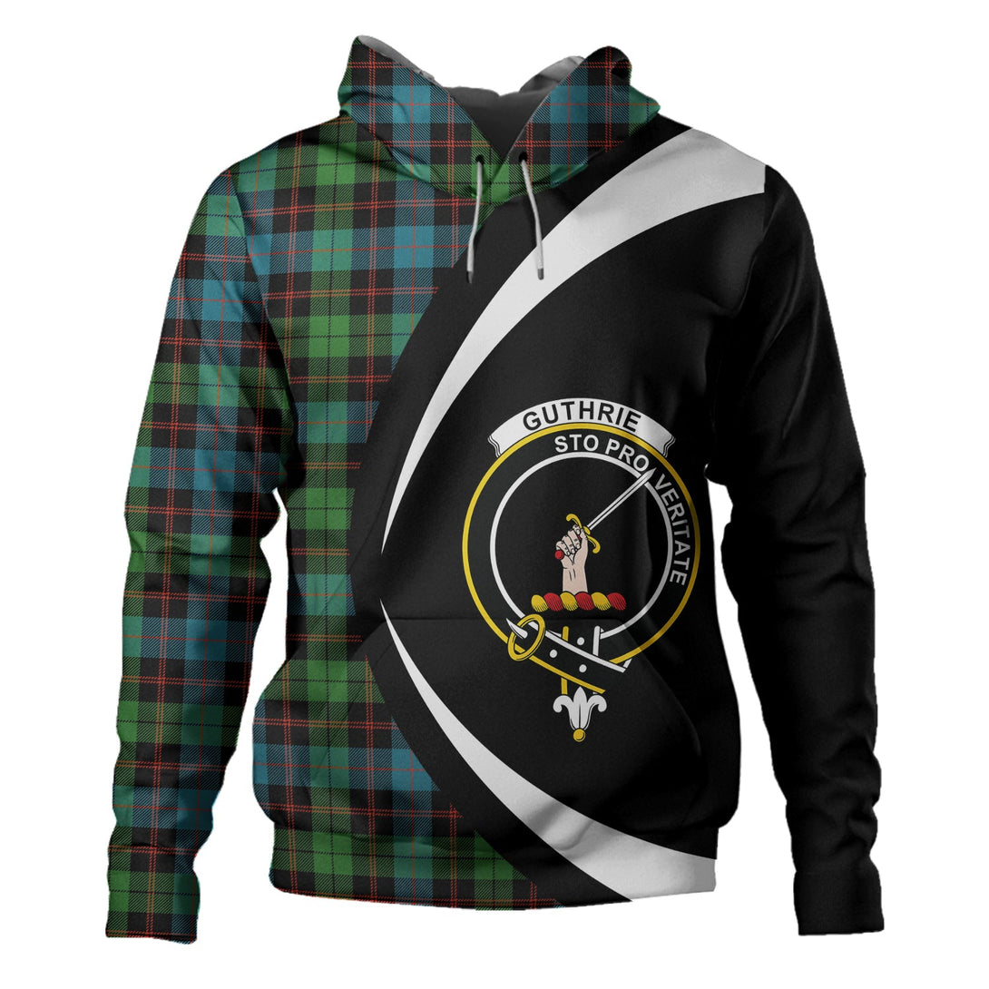 Guthrie Ancient Clan Badge Tartan Hoodie Circle Style