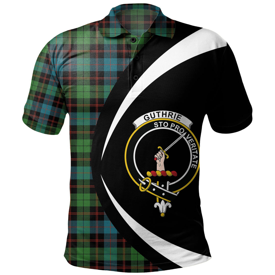 Guthrie Ancient Clan Badge Tartan Polo Shirt Circle Style Personalized