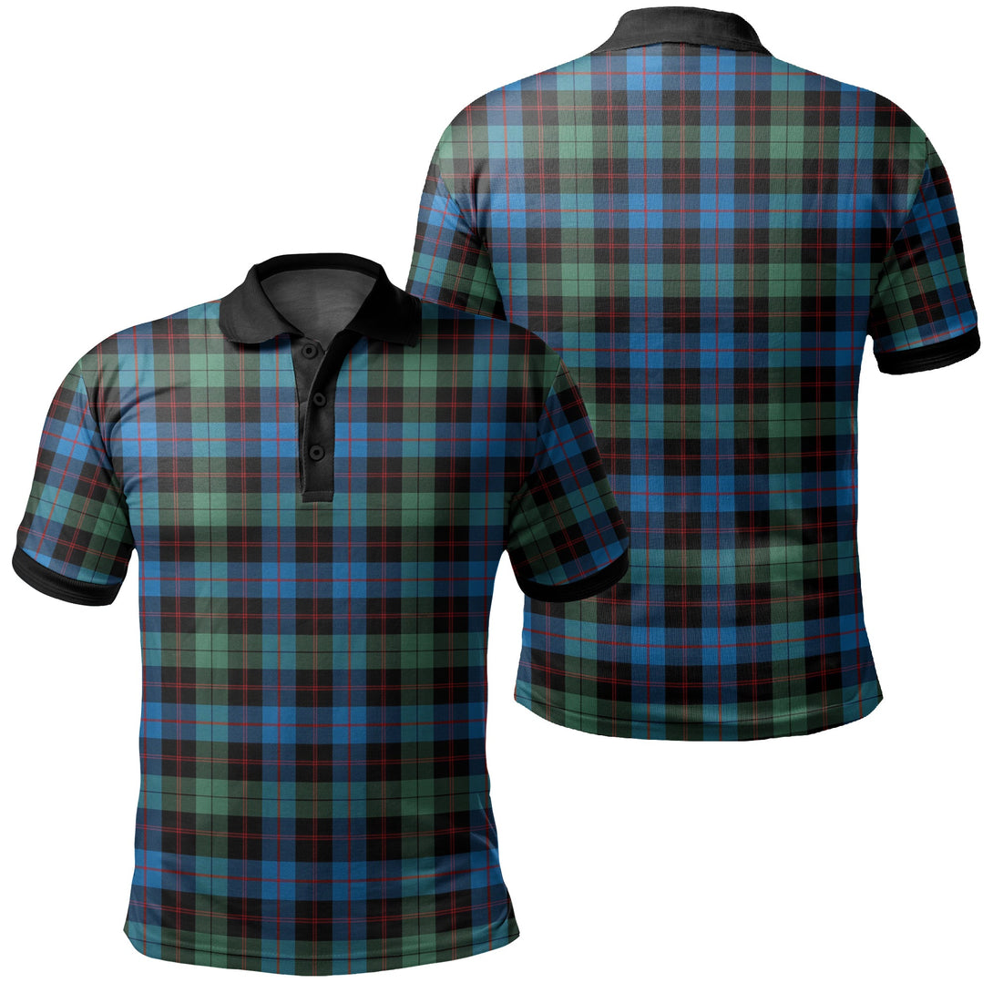 Guthrie Ancient Tartan Classic Polo Shirt Black Neck 2 Style