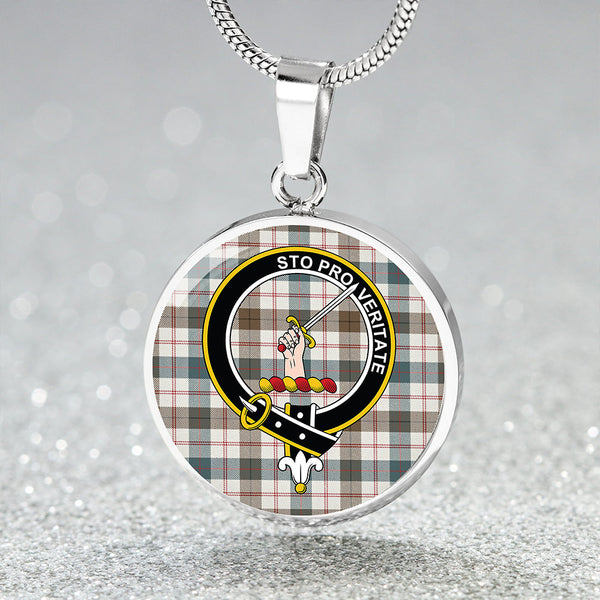 Guthrie Dress Weathered Clan Badge Tartan Classic Circle Necklace