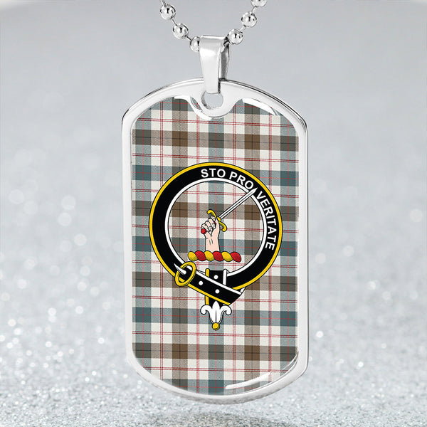 Guthrie Dress Weathered Clan Badge Classic Tartan Dog Tag Necklace