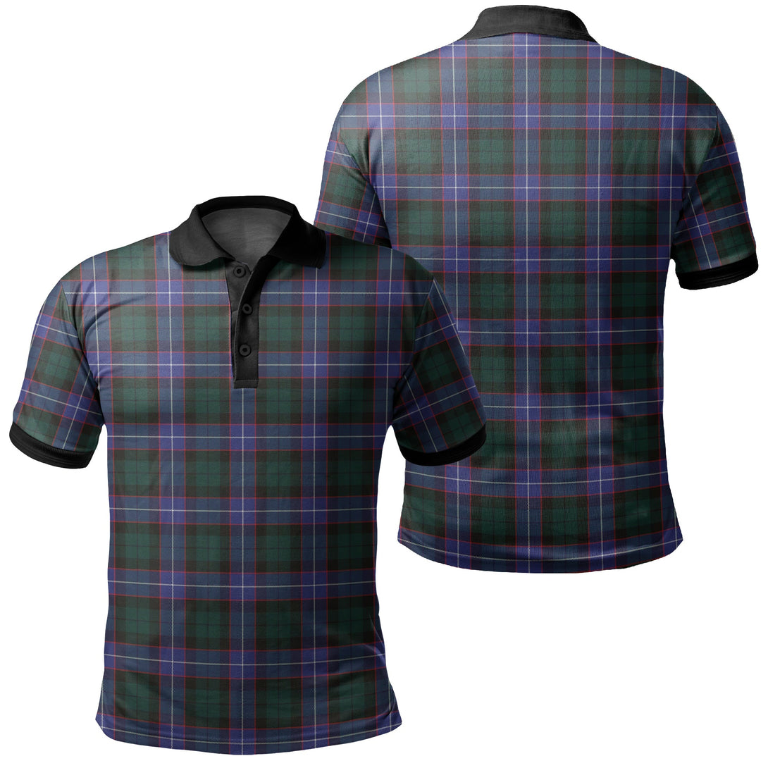 Guthrie Modern Tartan Classic Polo Shirt Black Neck 2 Style