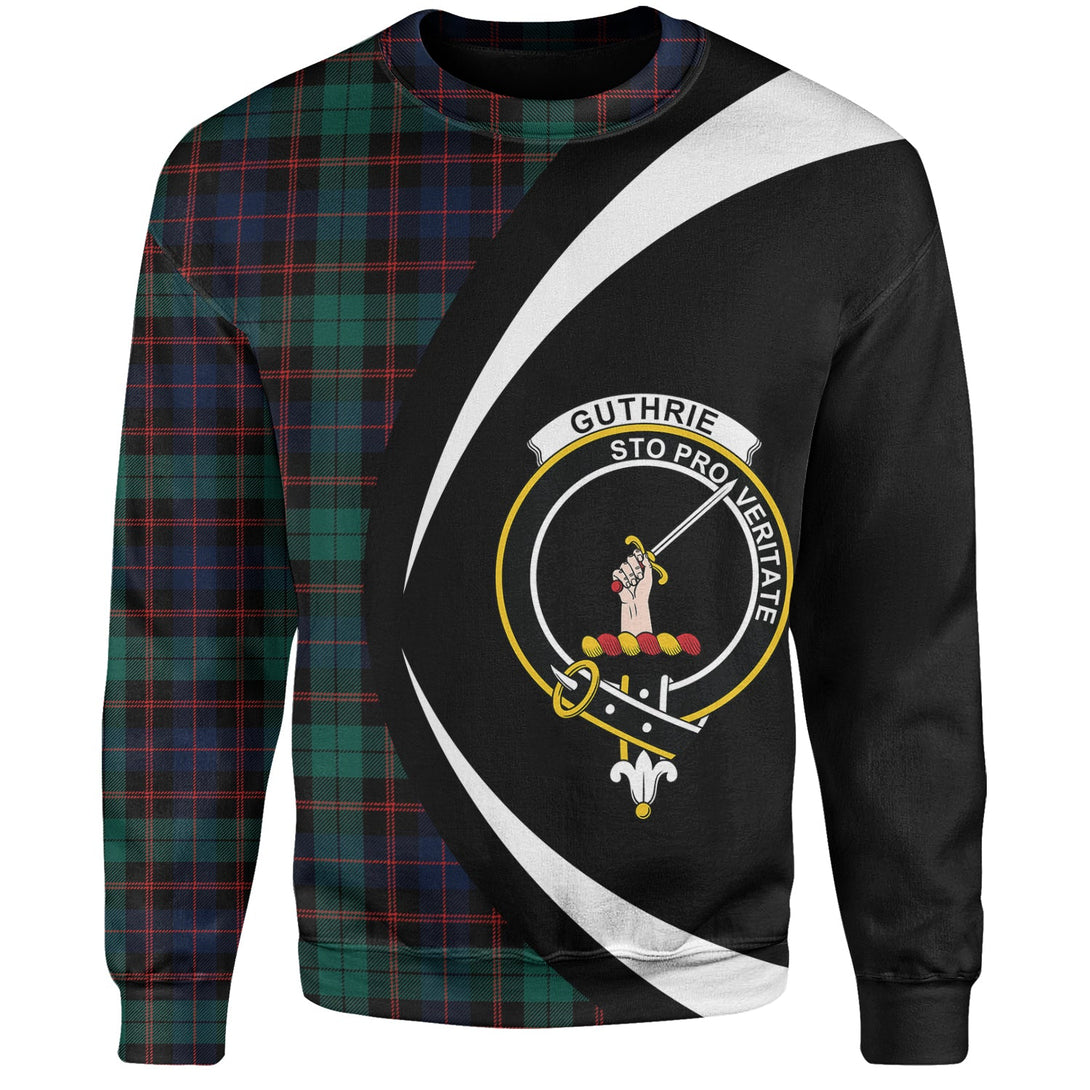 Guthrie Modern Clan Badge Tartan Sweatshirt Circle Style Personalized