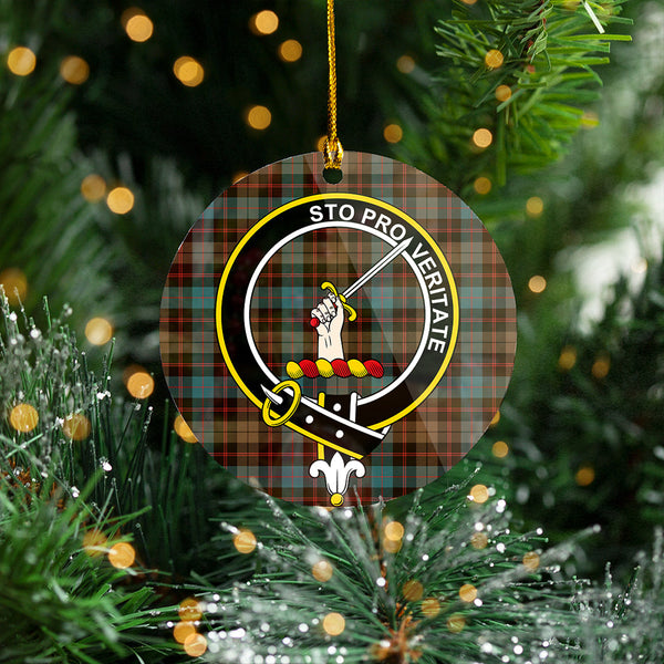 Guthrie Weathered Clan Badge Tartan Plastic Christmas Ornaments