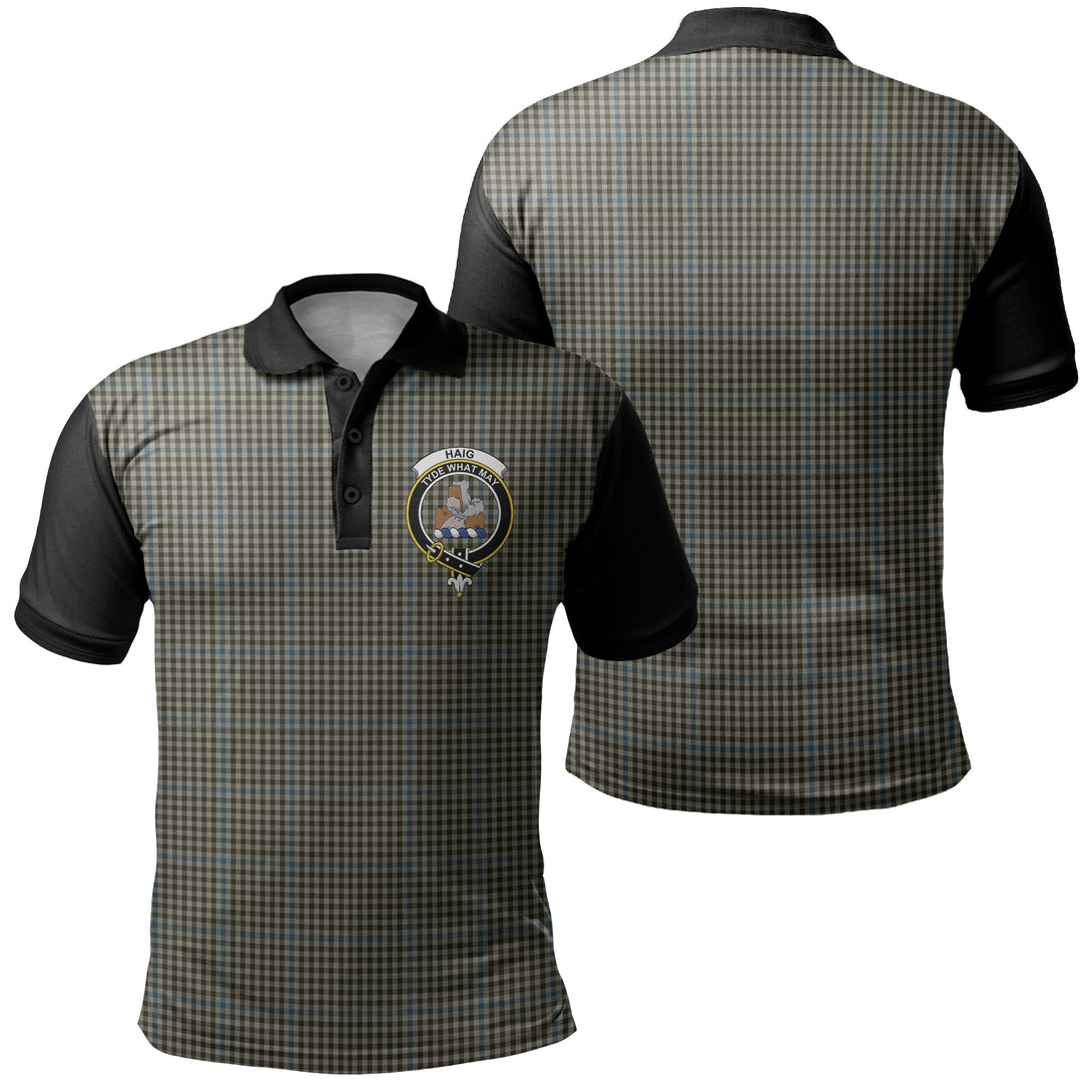 Haig Check Tartan Crest Polo Shirt Black Neck 1 Style