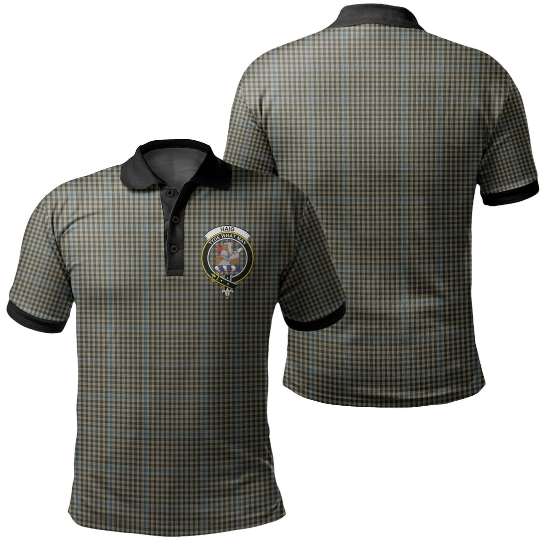 Haig Check Tartan Crest Polo Shirt Black Neck 2 Style