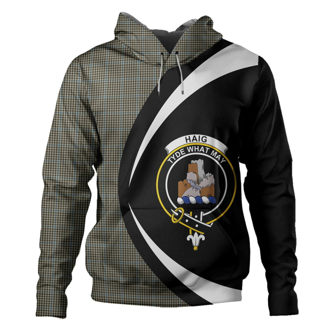 Haig Check Clan Badge Tartan Hoodie Circle Style