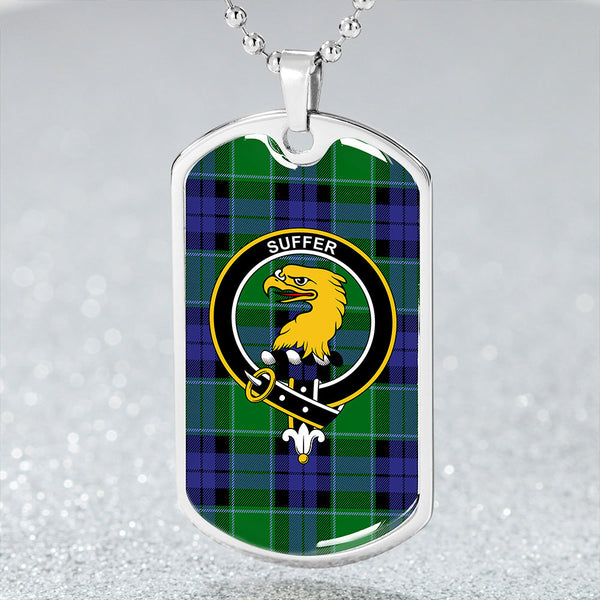 Haldane Clan Badge Classic Tartan Dog Tag Necklace