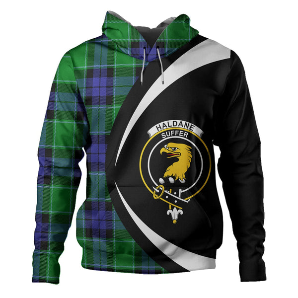 Haldane Clan Badge Tartan Hoodie Circle Style