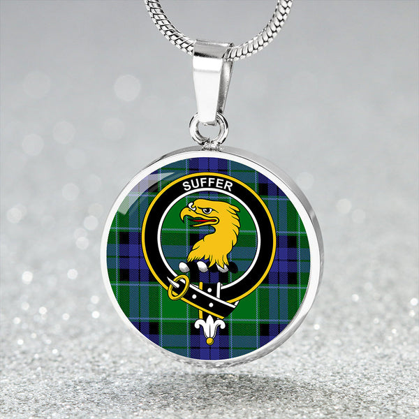 Haldane Clan Badge Tartan Classic Circle Necklace