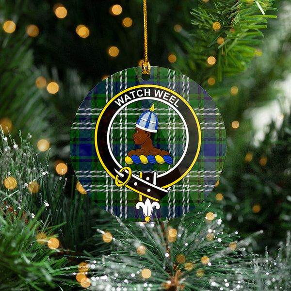 Haliburton Clan Badge Tartan Plastic Christmas Ornaments