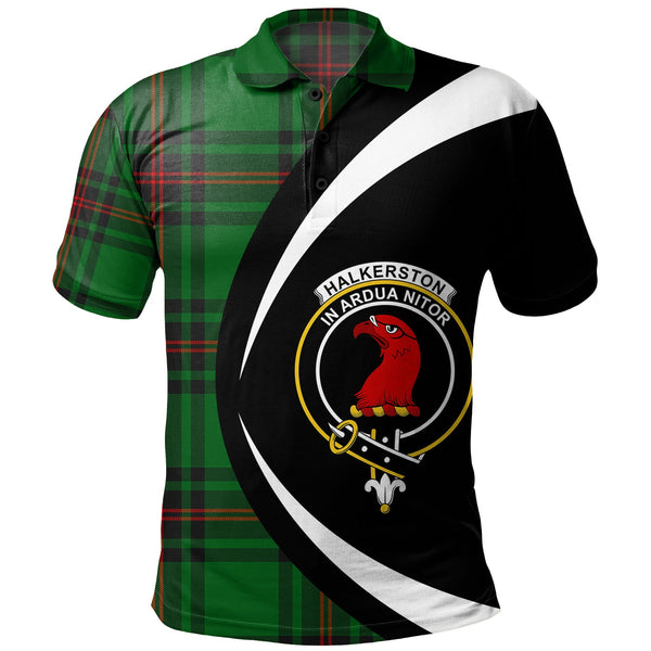 Halkerston Clan Badge Tartan Polo Shirt Circle Style Personalized