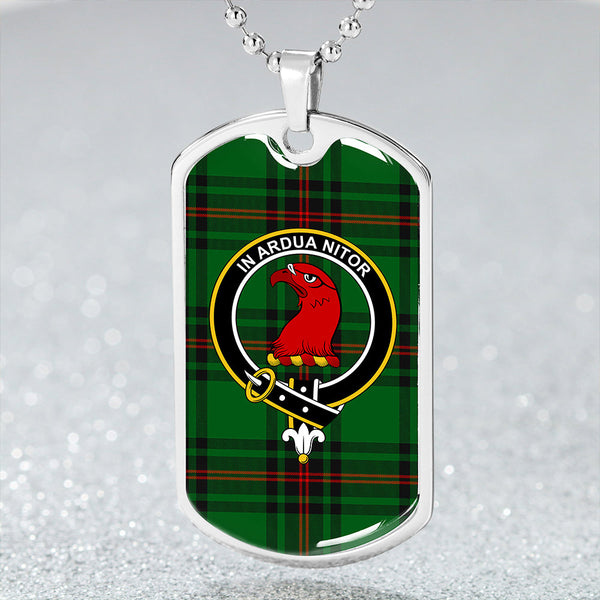 Halkerston Clan Badge Classic Tartan Dog Tag Necklace