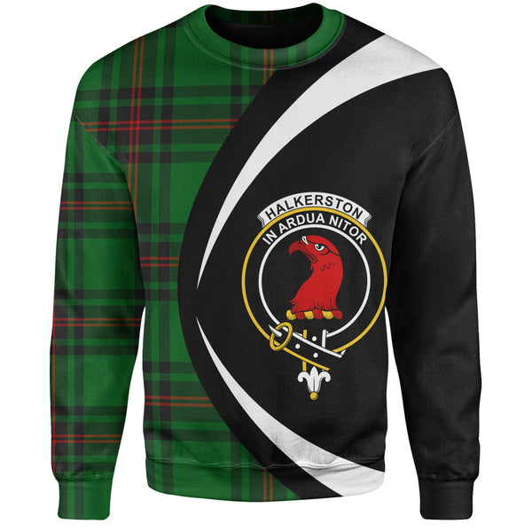 Halkerston Clan Badge Tartan Sweatshirt Circle Style Personalized