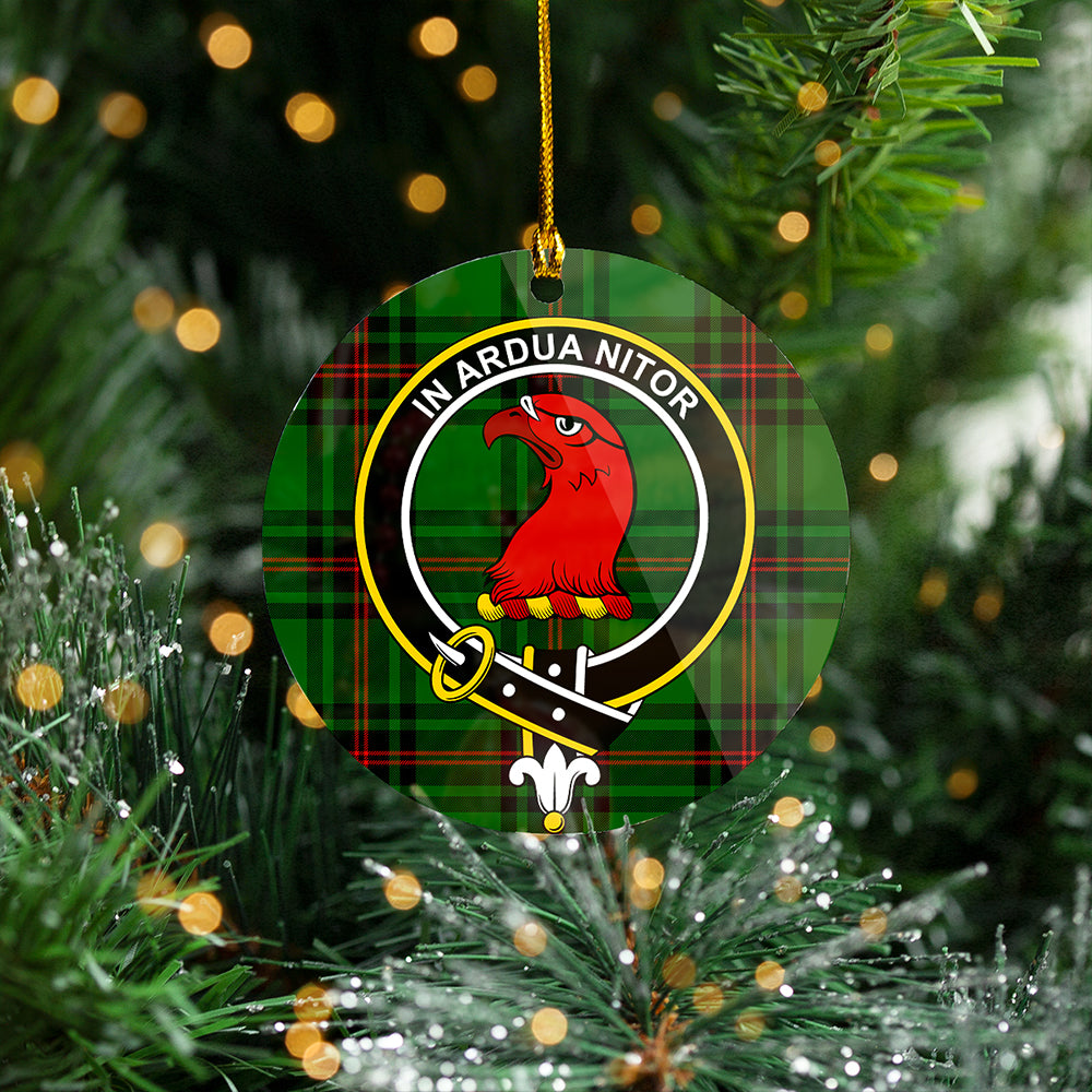 Halkerston Clan Badge Tartan Plastic Christmas Ornaments