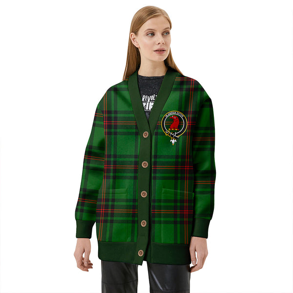 Halkerston Clan Badge Tartan V-neck Cardigan