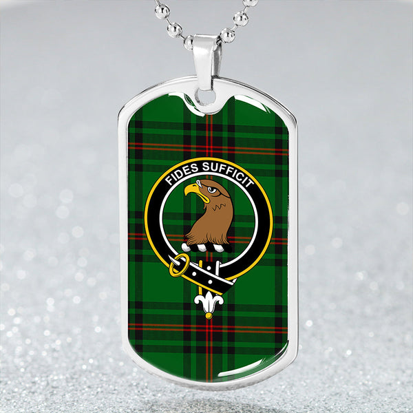 Halkett Clan Badge Classic Tartan Dog Tag Necklace