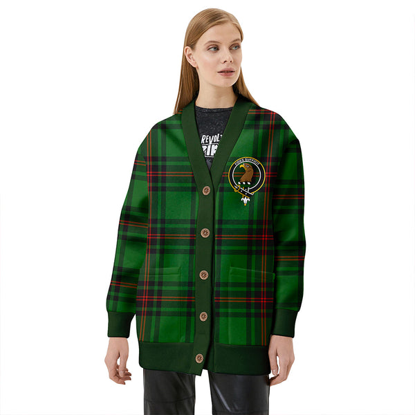 Halkett Clan Badge Tartan V-neck Cardigan