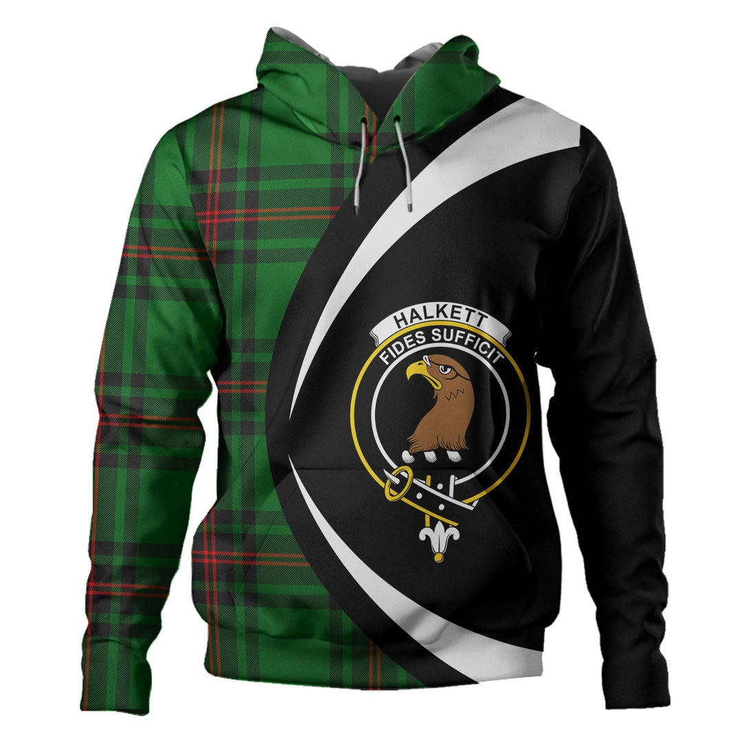 Halkett Clan Badge Tartan Hoodie Circle Style