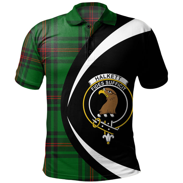 Halkett Clan Badge Tartan Polo Shirt Circle Style Personalized