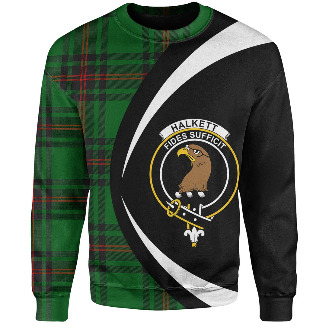 Halkett Clan Badge Tartan Sweatshirt Circle Style Personalized