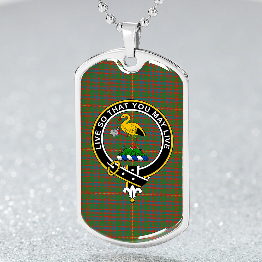 Hall Ancient Clan Badge Classic Tartan Dog Tag Necklace