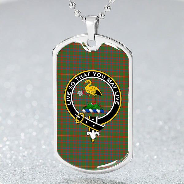 Hall Ancient Clan Badge Classic Tartan Dog Tag Necklace