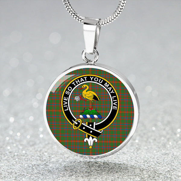 Hall Ancient Clan Badge Tartan Classic Circle Necklace