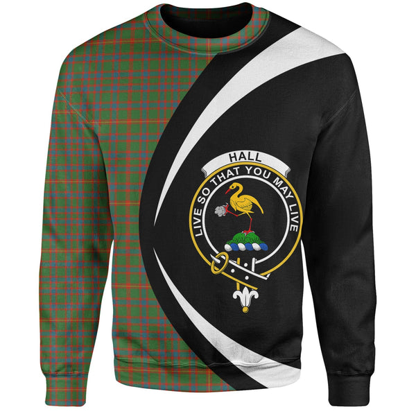 Hall Ancient Clan Badge Tartan Sweatshirt Circle Style Personalized