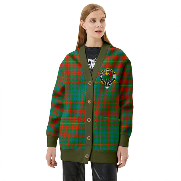 Hall Ancient Clan Badge Tartan V-neck Cardigan