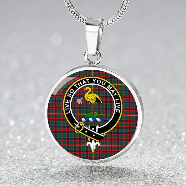 Hall Modern Clan Badge Tartan Classic Circle Necklace