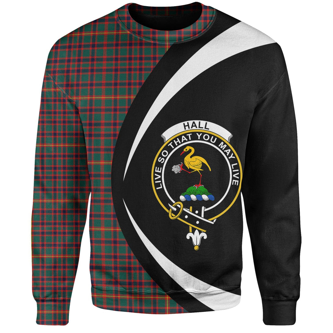 Hall Modern Clan Badge Tartan Sweatshirt Circle Style Personalized