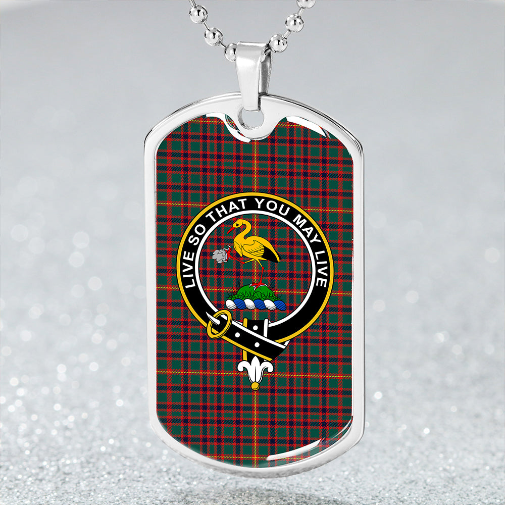 Hall Modern Clan Badge Classic Tartan Dog Tag Necklace