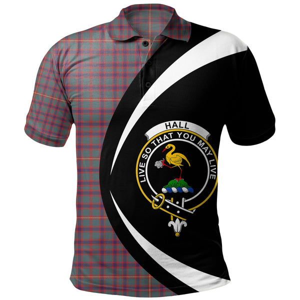 Hall Weathered Clan Badge Tartan Polo Shirt Circle Style Personalized