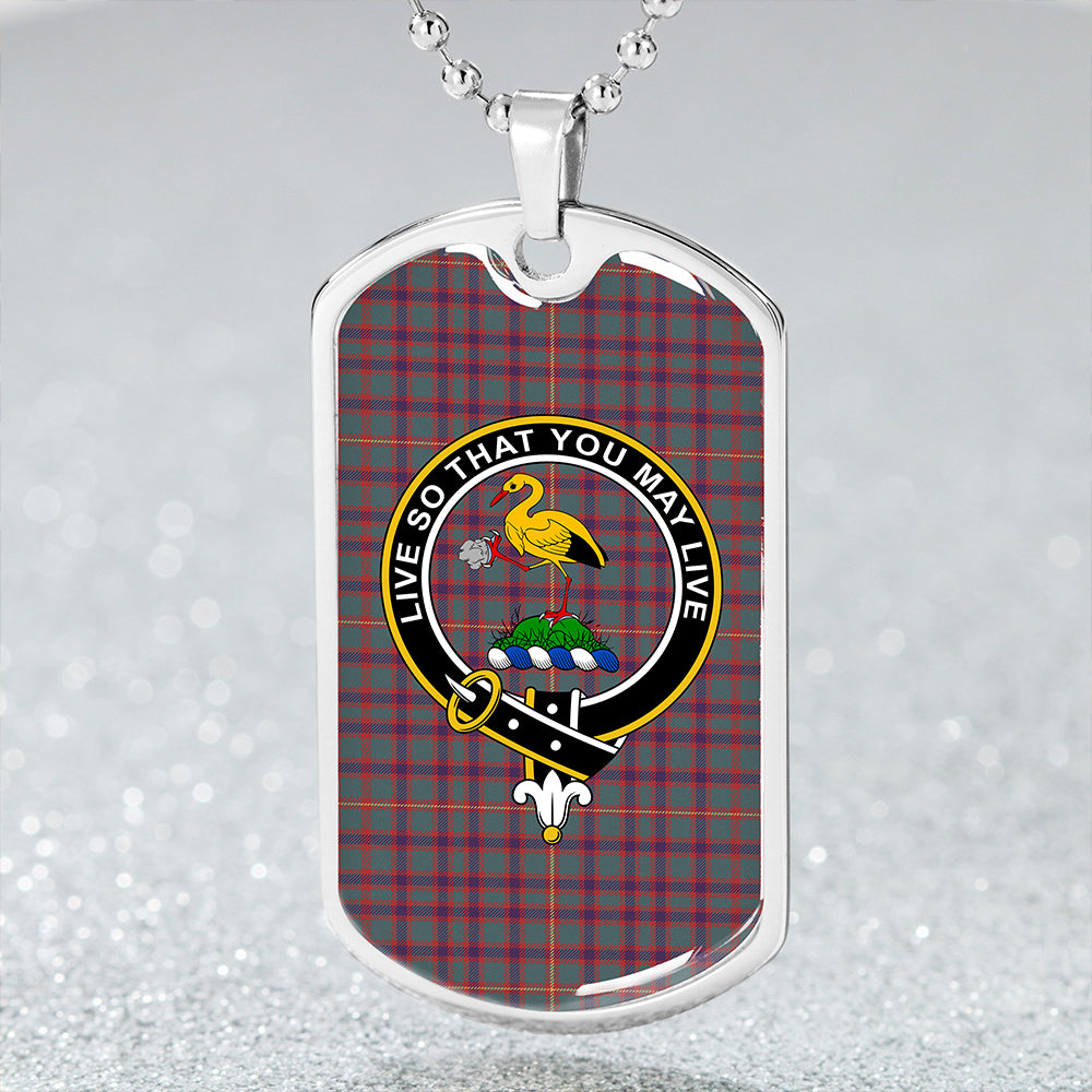 Hall Weathered Clan Badge Classic Tartan Dog Tag Necklace