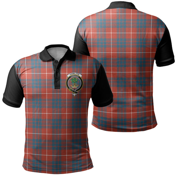 Hamilton Ancient Tartan Crest Polo Shirt Black Neck 1 Style