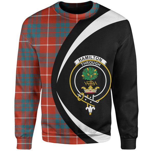 Hamilton Ancient Clan Badge Tartan Sweatshirt Circle Style Personalized