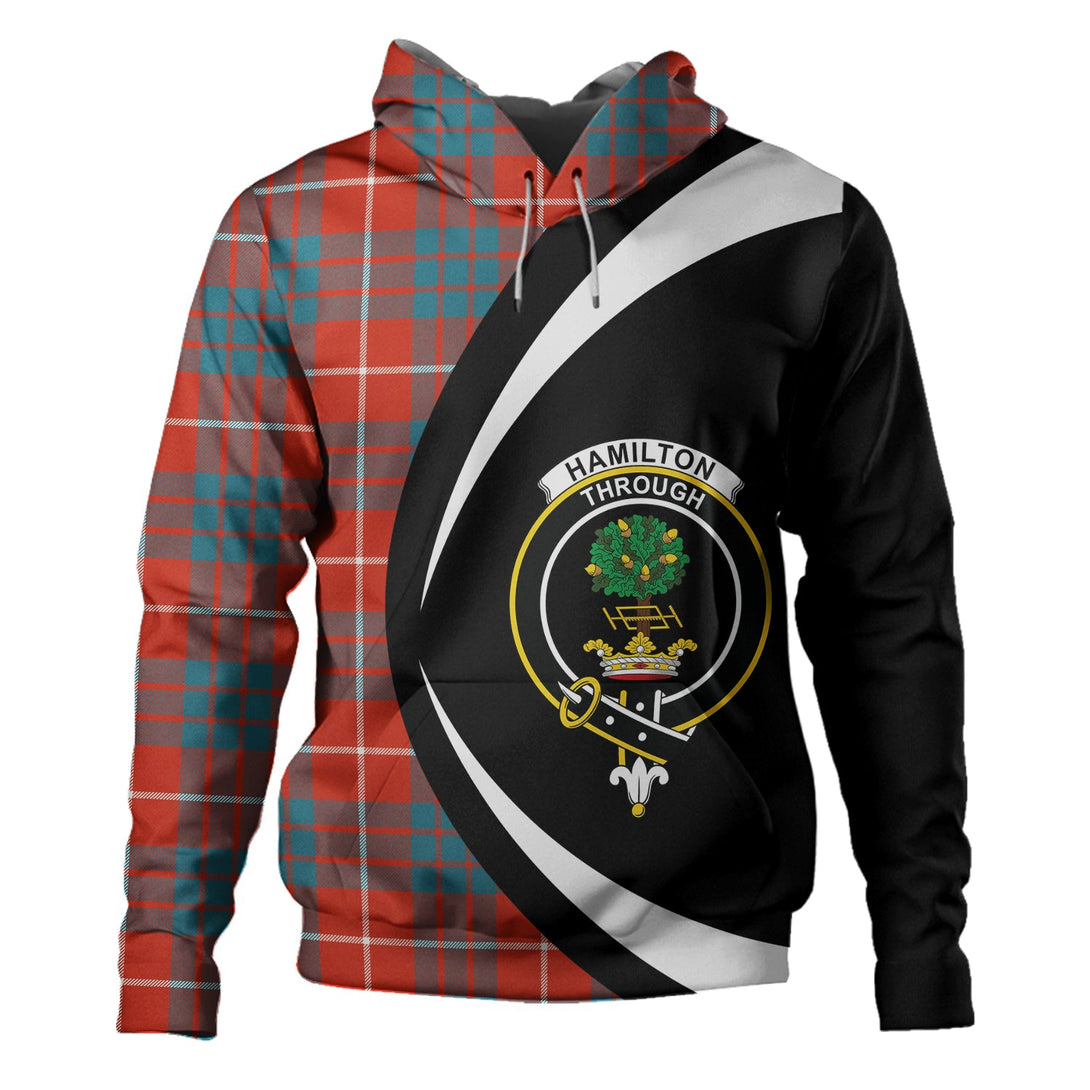 Hamilton Ancient Clan Badge Tartan Hoodie Circle Style