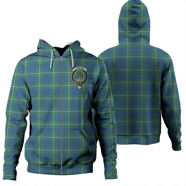 Hamilton Hunting Ancient Tartan Classic Crest Zipper Hoodie