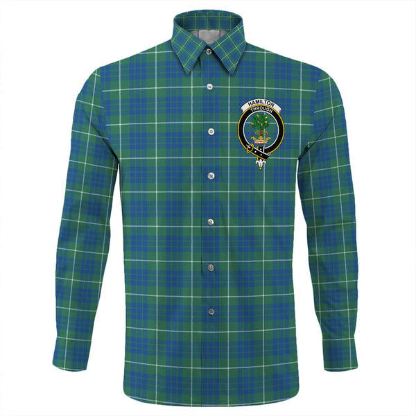 Hamilton Hunting Ancient Tartan Classic Crest Long Sleeve Button Shirt