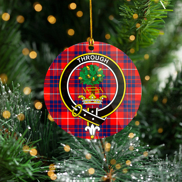 Hamilton Modern Clan Badge Tartan Plastic Christmas Ornaments