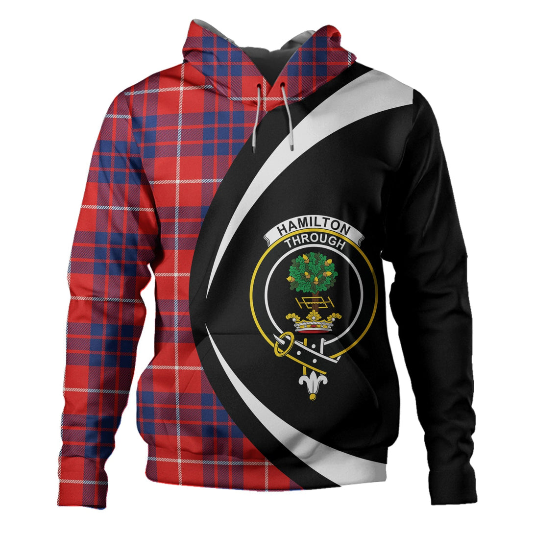 Hamilton Modern Clan Badge Tartan Hoodie Circle Style