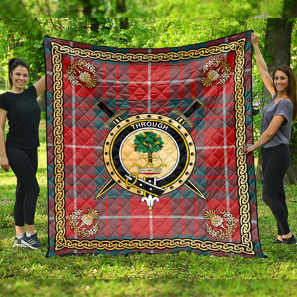 Hamilton Weathered Clan Badge Tartan Premium Quilt Celtic Shield