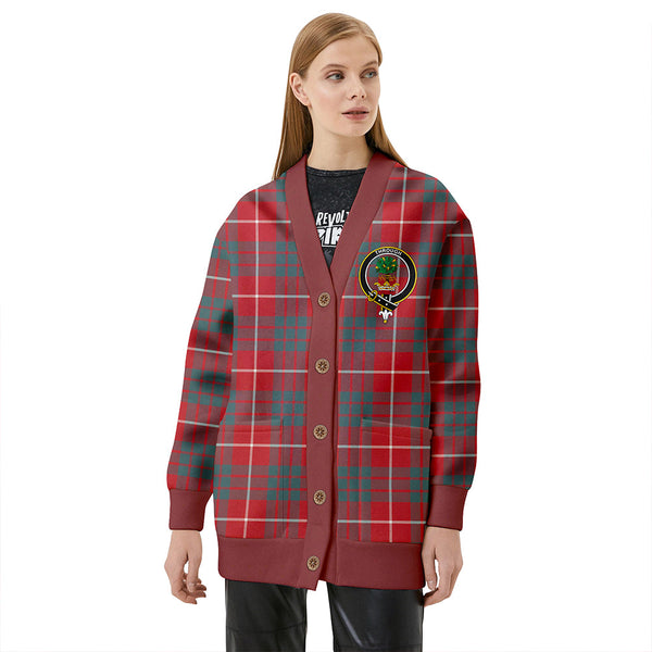 Hamilton Weathered Clan Badge Tartan V-neck Cardigan