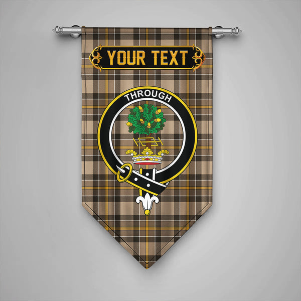 Hamilton of Brandon Weathered Clan Badge Tartan Gonfalon Personalize