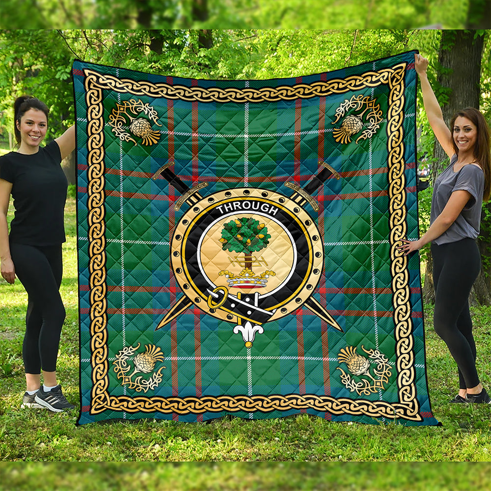 Hamilton of Clayton Ancient Clan Badge Tartan Premium Quilt Celtic Shield